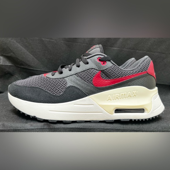 Nike Air Max SYSTM Black/Team Red/Anthr Men's Sneakers Size 11.5 Preowned - Picture 2 of 9